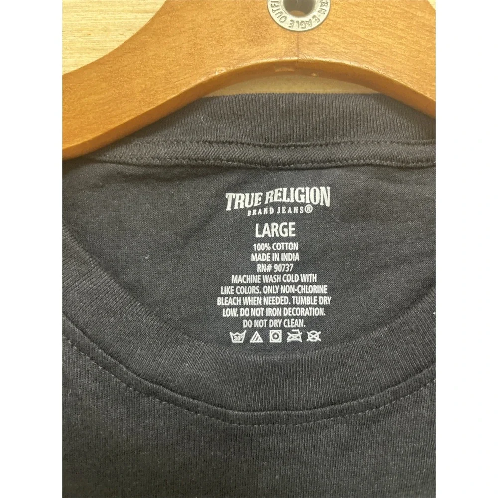 True Religion‎ Men's Black Short-Sleeve Horseshoe Logo Tee – Large